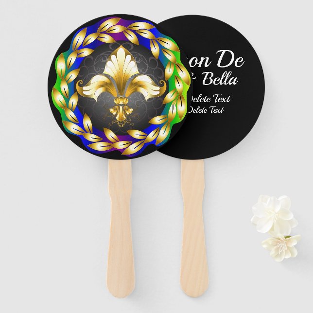 Customized Fleur de Lis Fan (Front and Back)