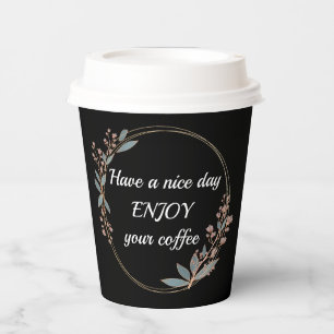 Customized Floral Frame with Morning Text Paper Cups