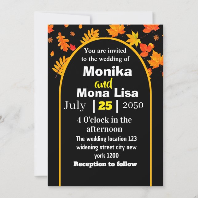 Customized floral widening  invitation (Front)