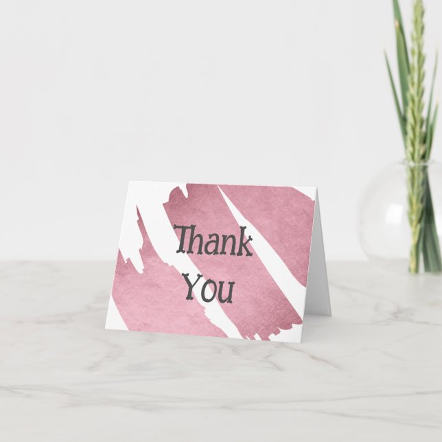 Customized Folded 3  Thank You Card Black Text (Front)