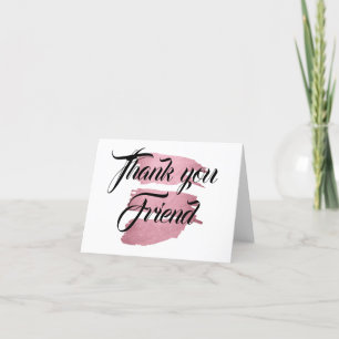 Customized Folded Thank You Card Black Text