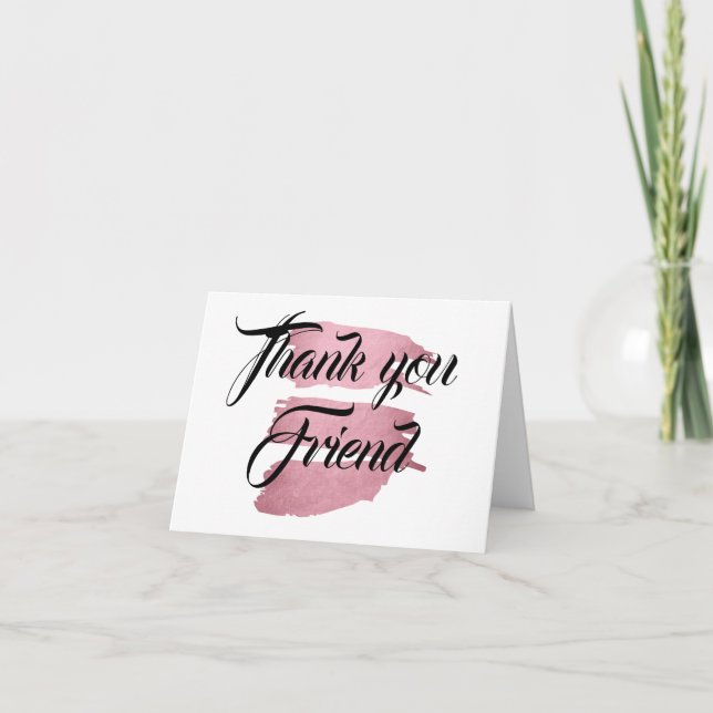 Customized Folded Thank You Card Black Text (Front)