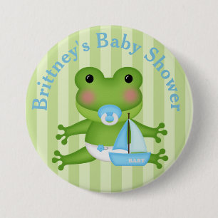 Customized Frog Baby Shower Button