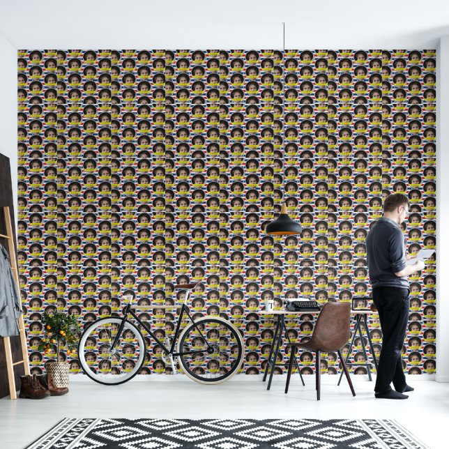 Customized Funny Boyfriend Face Wallpaper (Living Room)