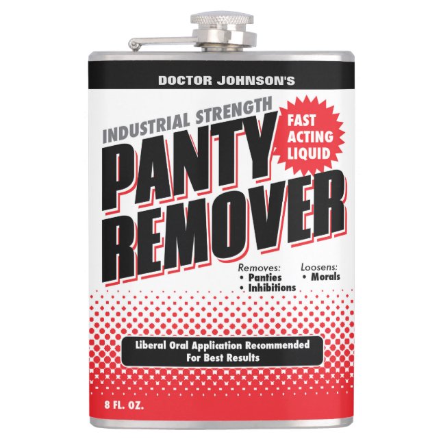 Customized Funny Panty Remover Hip Flask (Front)