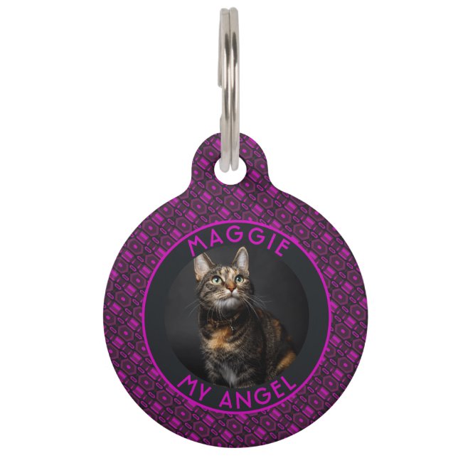 Customized Fur Parent Gift Ethnic Print Pet Tag (Front)