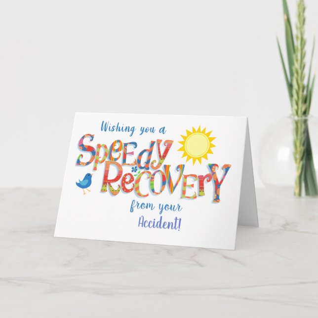 Customized Get Well Word Art Card (Front)