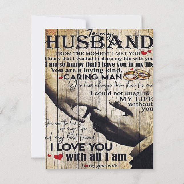 Customized Gift To My Husband, Home Decor Invitation (Front)