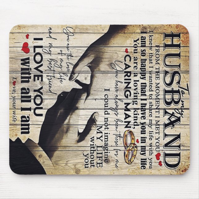 Customized Gift To My Husband, Home Decor Mouse Pad (Front)