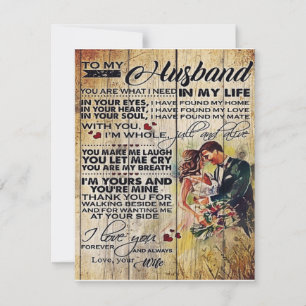Customized Gift, To My Husband Letter Invitation