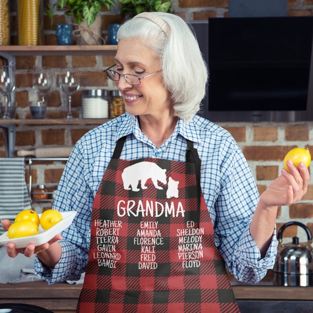 Customized Gift With Grandkid's Names Grandma Bear Apron (Creator Uploaded)