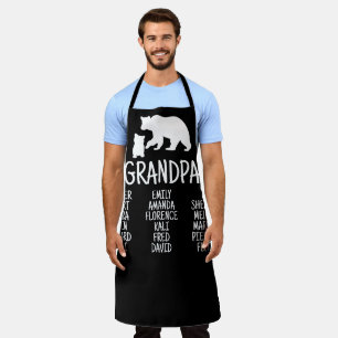 Customized Gift With Grandkid's Names Grandpa Bear Apron