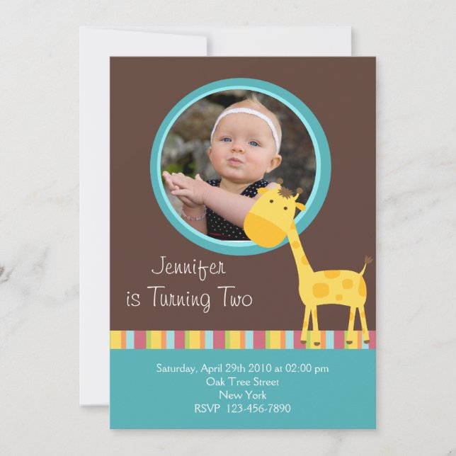 Customized*Giraffe Invitation Card (Front)