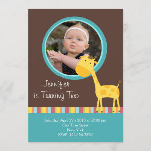 Customized*Giraffe Invitation Card