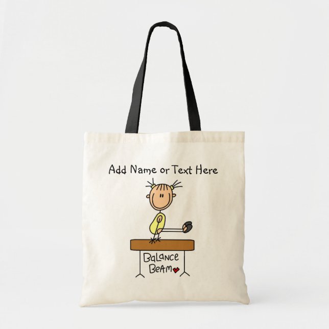 Customized Girl on Balance Beam Tote  Bag (Front)