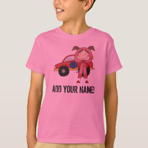 Customized Girl Race Car Driver T-shirt