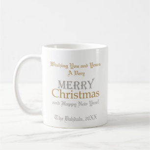 Customized Gold and Silver Merry Christmas Mug
