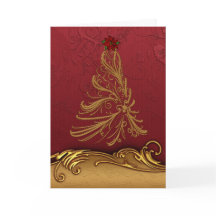 Customized Gold Christmas Tree Card