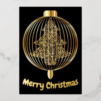 Customized Gold foil minimal Christmas card