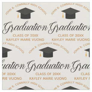 Customized Gold High School Graduation Fabric