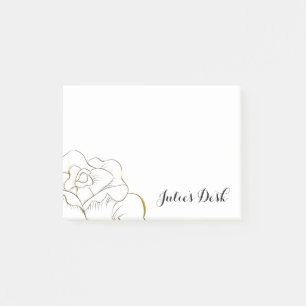 Customized Gold Rose Post-it Notes