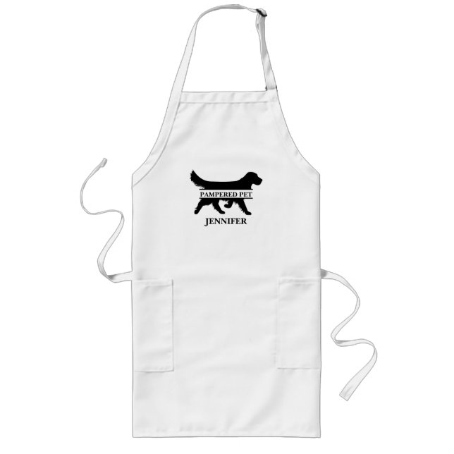 Customized Golden Retriever Pet Groomer Apron (Front)