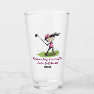 Customized Golf Club Ladies League Drinking Glass