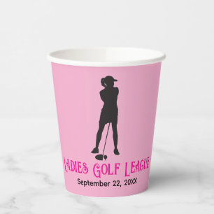 Customized Golf League Pink Paper Cup