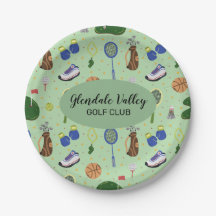 Customized Golf Theme Paper Plate