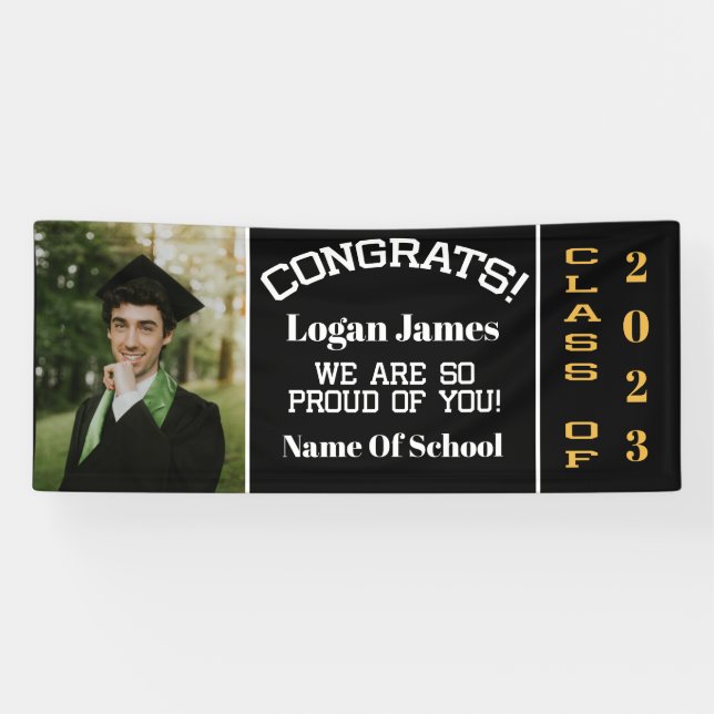 customized graduation 2021 with name and Photo Banner (Horizontal)