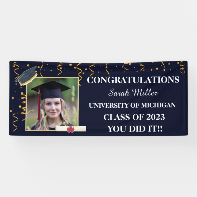 customized graduation 2024 with name and Photo Banner (Horizontal)