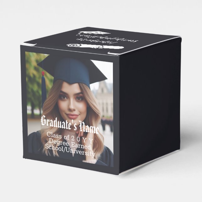 Customized Graduation Photo with Cap and Diploma Favor Box (Front Side)