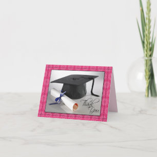 Customized Graduation Thank You Card (fuschia)