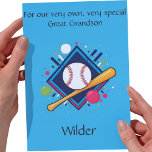 Customized Great Grandson Birthday Poem Card<br><div class="desc">Personalize your own greeting and even your poem for your great grandson. They are hard cards to find, but not here! Adorable baseball-themed logo with balloons is perfect for your beloved young one. Personalize it using our Design Tool on the front, inside left, and inside right. Be sure to carefully...</div>