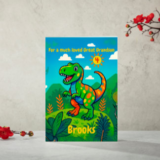 Customized Great Grandson Birthday Poem Card