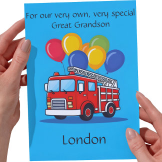Customized Great Grandson Birthday Poem Card