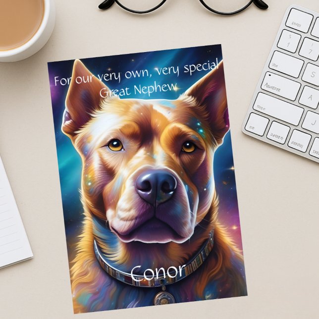 Customized Great Nephew with Dog Birthday Poem Announcement (Creator Uploaded)