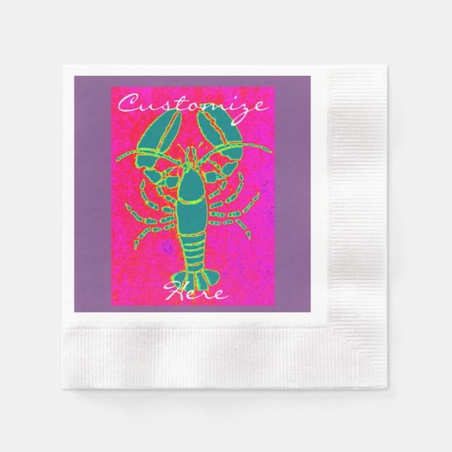 Customized green lobster napkin (Front)