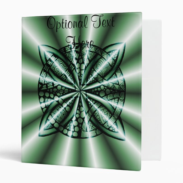 Customized Green Metallic Celtic Knot Binder (Front/Inside)