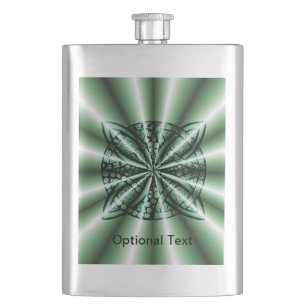 Customized Green Metallic Celtic Knot Hip Flask