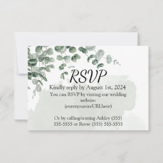 CUSTOMIZED GREENERY WEDDING  RSVP CARD