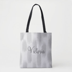 Customized Grey Watercolor Abstract Modern Trendy Tote Bag