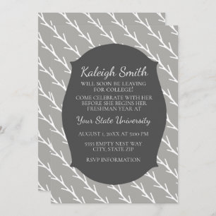 Customized Grey White College Trunk Party Invite