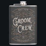 Customized Groomsmen Gift Hip Flask<br><div class="desc">This personalized flask is the perfect groomsmen gift. The vintage design is inspired by old whiskey bottle labels. Customize with the name and role (groomsman,  best man,  groom) of each member of the wedding party.</div>