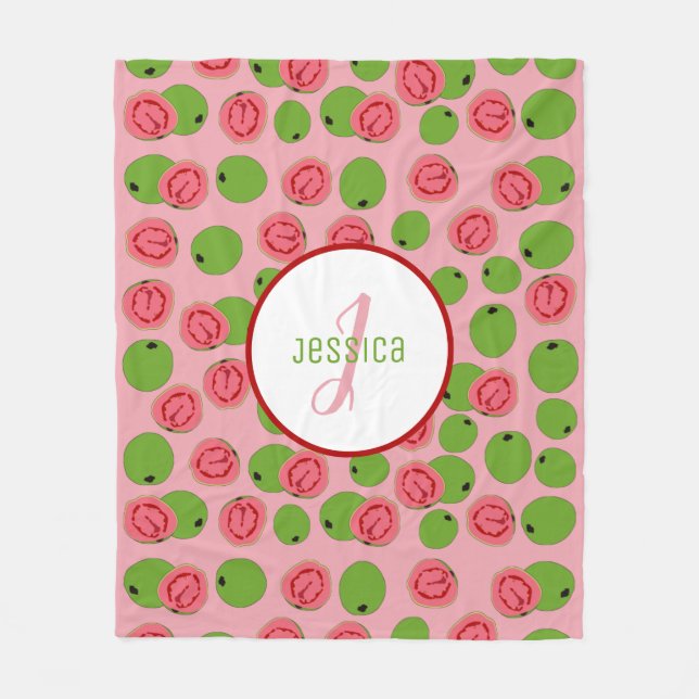 Customized Guava Fruit Pattern  Fleece Blanket (Front)