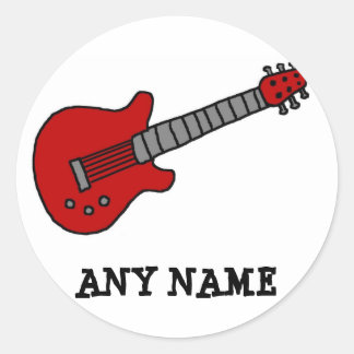 Customized Guitar Shirt for Boys or Girls Classic Round Sticker