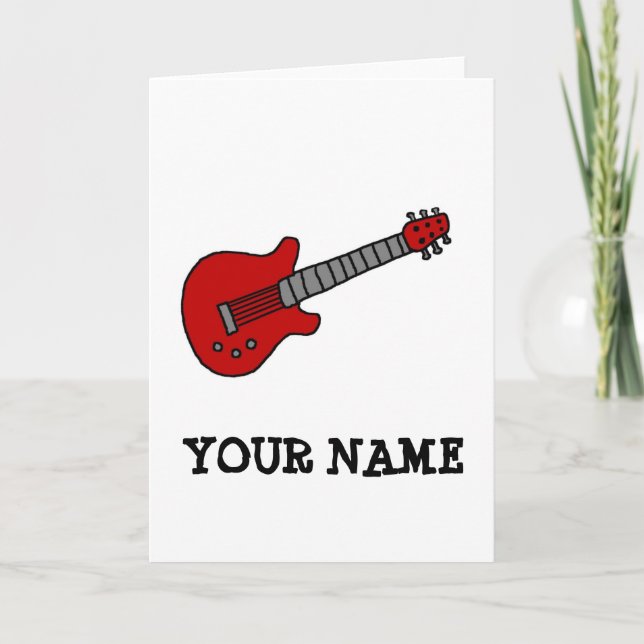 Customized Guitar Shirt for Boys or Girls Note Card (Front)