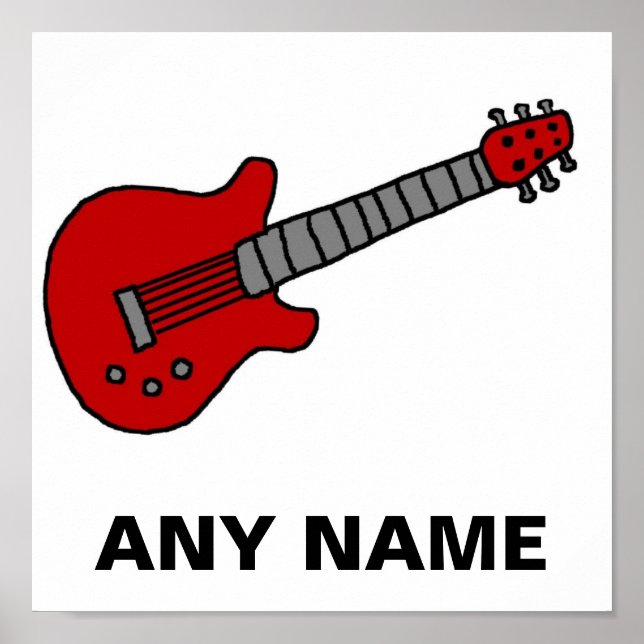 Customized Guitar Shirt for Boys or Girls Poster (Front)