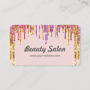 Customized Hair Dresser Hairstylist Pink Glitter Business Card