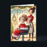 Customized Hair Dresser with Mrs. Claus Christmas Holiday Card<br><div class="desc">Customize this greeting card for your favourite hair stylist! Or send them to your favourite client.</div>